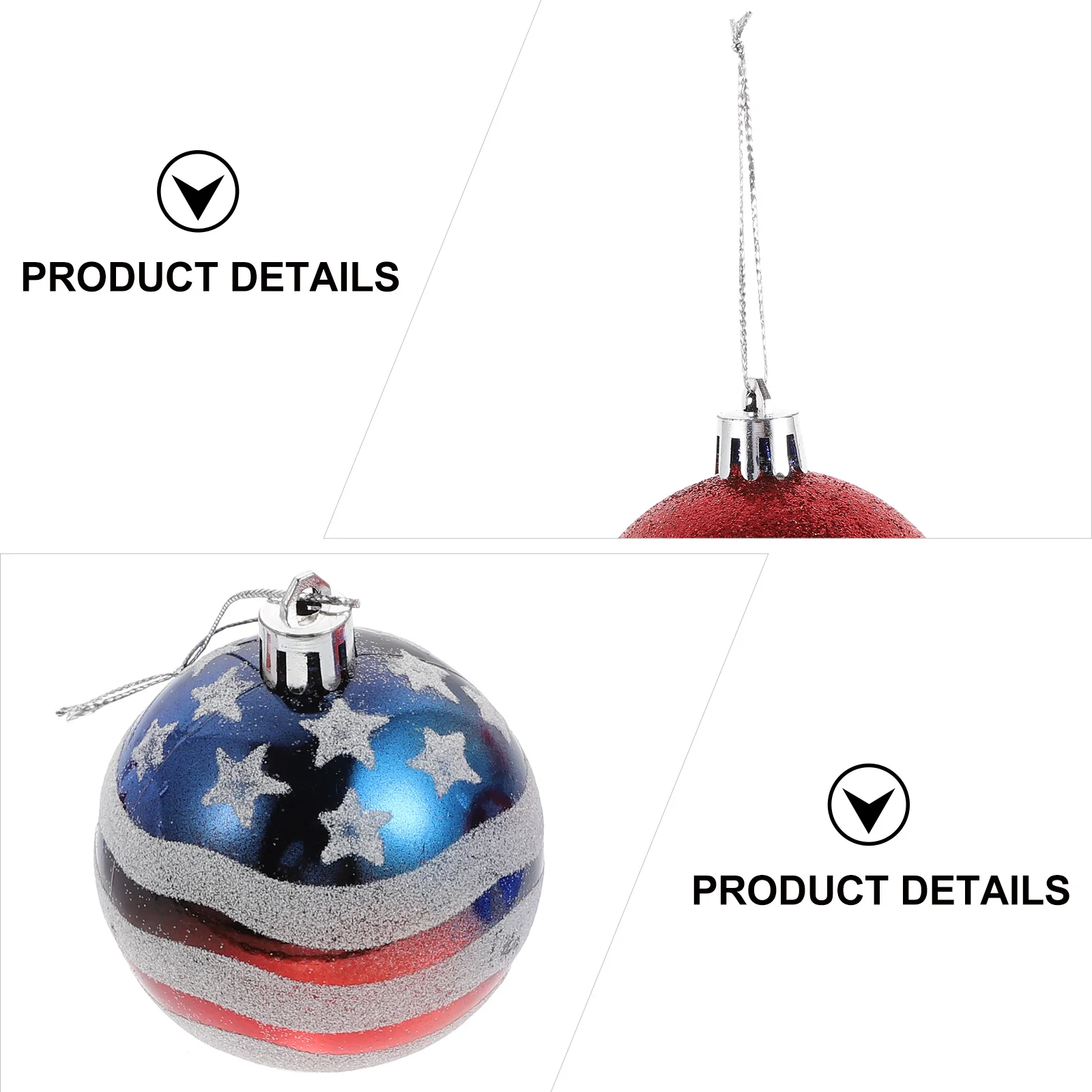 

12Pcs Christmas Hanging Balls Plastic Independence Day Decorations Usa Patriotic Balls Party Supplies Ceiling Window Ornaments