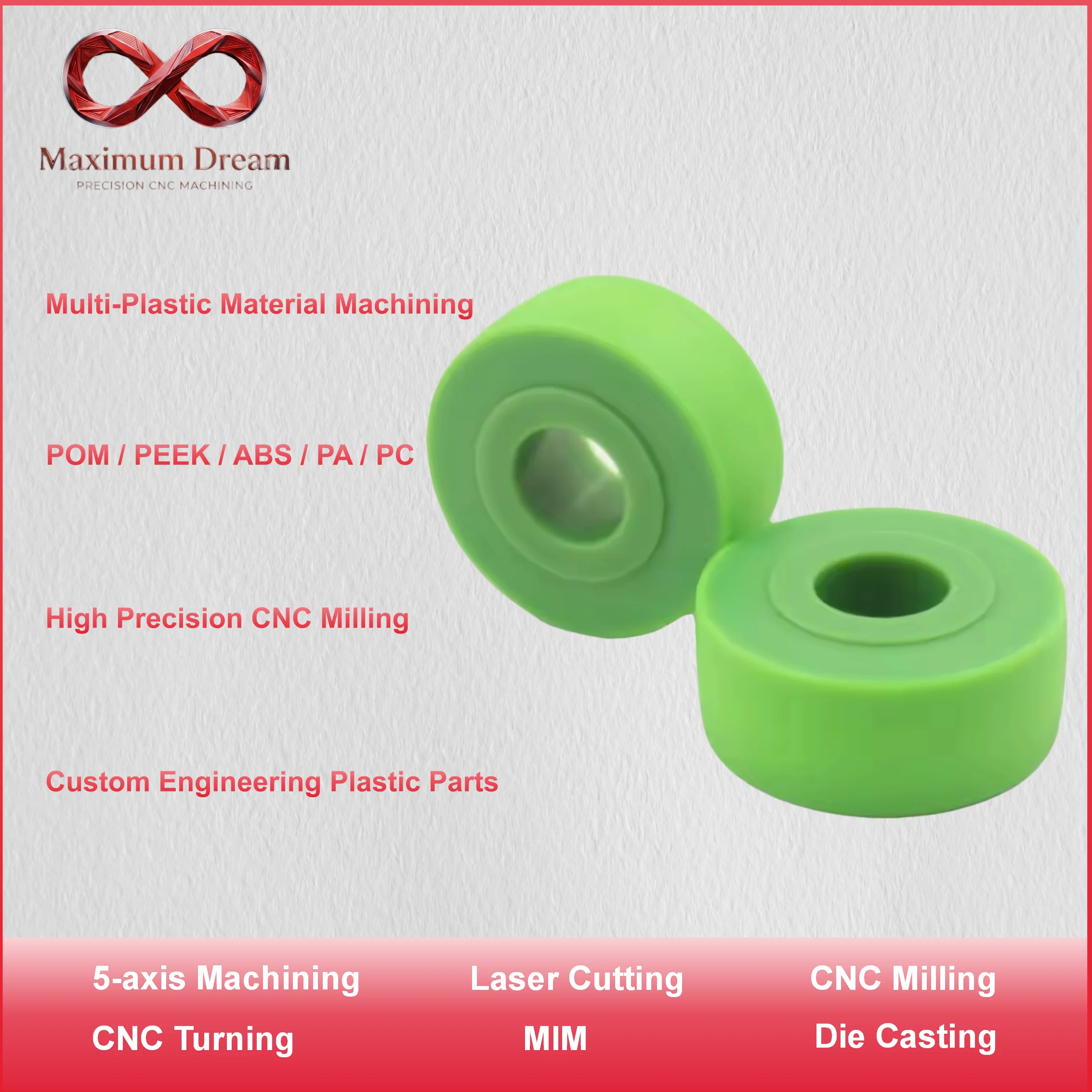 Precision CNC Machining Plastic Components ABS POM PC PEEK Custom Industrial Hardware OEM Parts