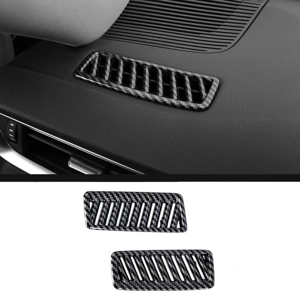 Carbon Fiber Car Dashboard Air Outlet Vent Cover Trim Decoration Frame for Toyota Harrier Venza 2020-2022 Accessories