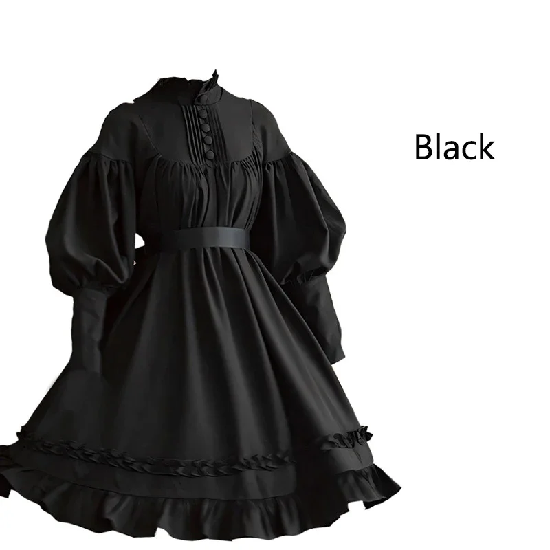 Victorian Medieval Retro Gothic Cosplay Costume Japanese Lolita Girl Long sleeve Princess Dress Halloween Carnival Party Clothes