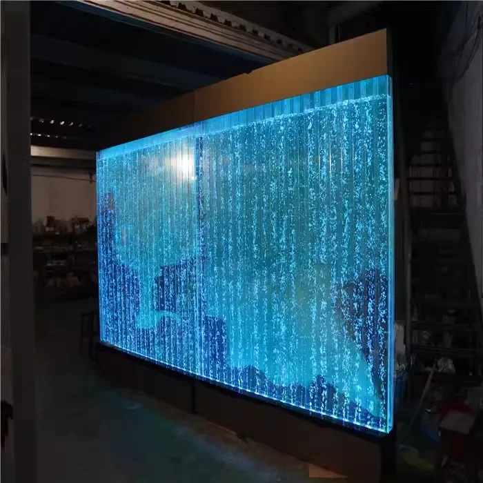 

Large Water Curtain Wall Water Bubble Wall Acrylic Screen Hallway Fake Fish Tank Partition Decoration