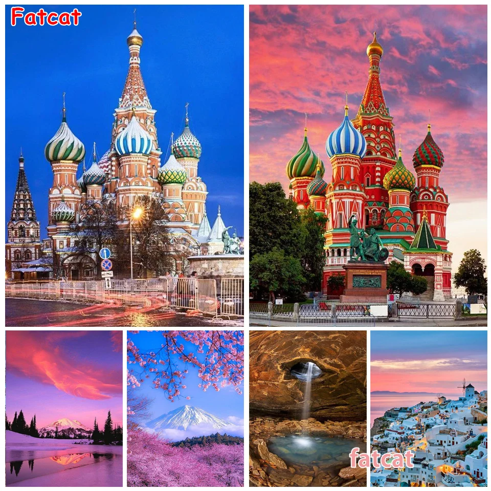 Landscape 5D Diamond Painting Snow Mountain Beach Pictures Heart Diamond Mosaic Painting Kits Beach Rhinestone Embroidery PP4931