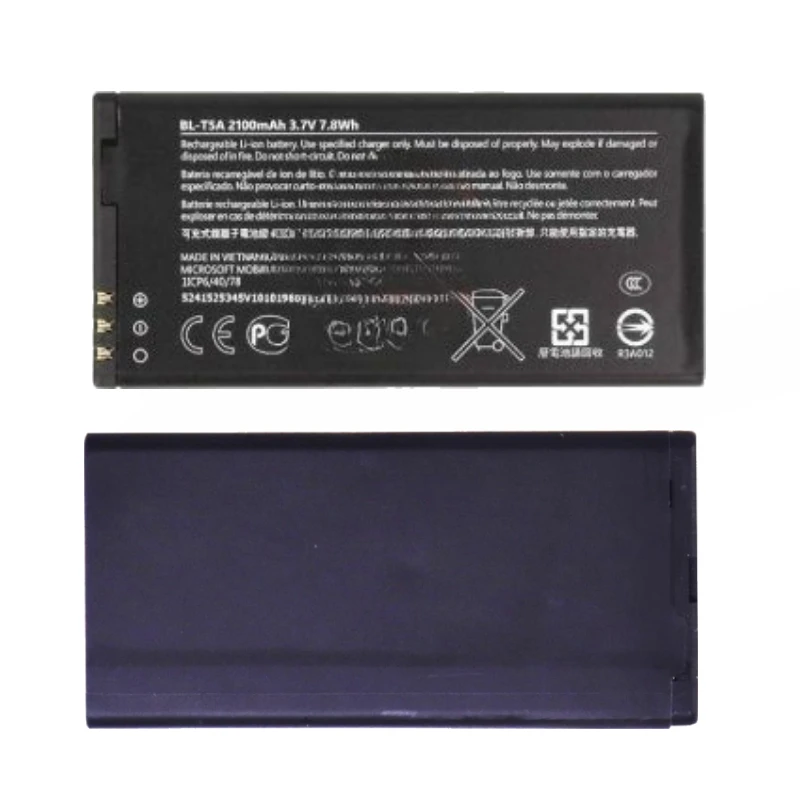 고품질 새 BL-T5A 휴대폰 배터리 2100mAh 3.7V 노키아 마이크로소프트 루미아 550 730 735 738 RM1038 RM1040 BLT5A용