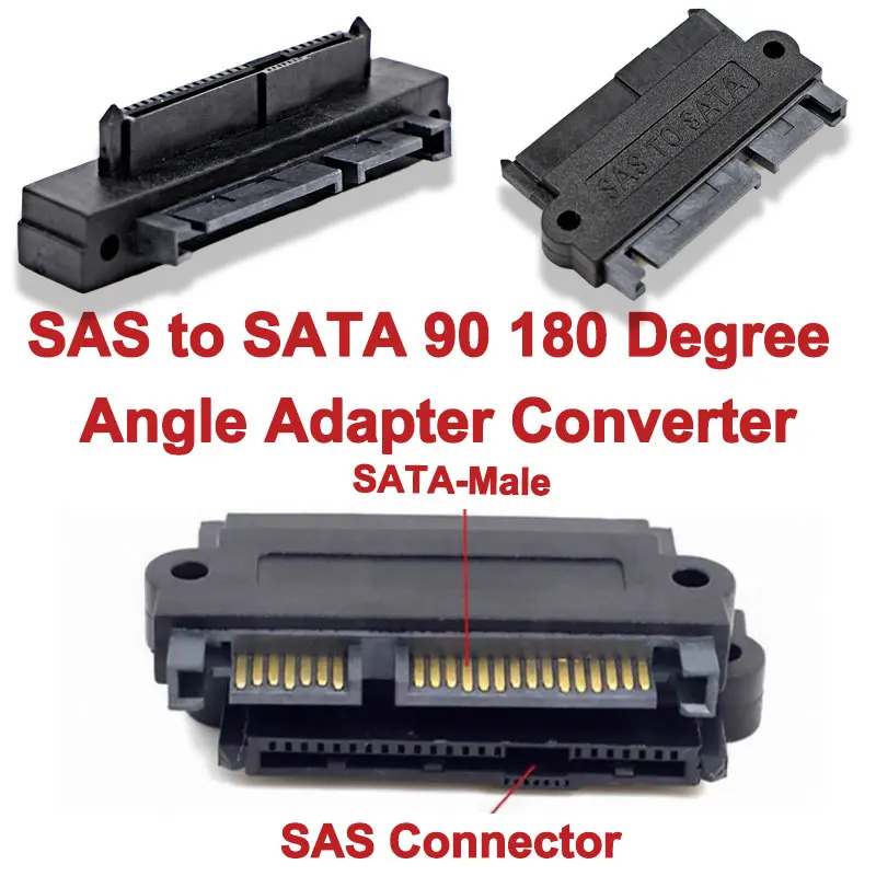 SF-8482 SAS to SATA 90 180 Degree Angle Adapter Converter Straight Head Portable High Quality For PC Converter SAS to SATA