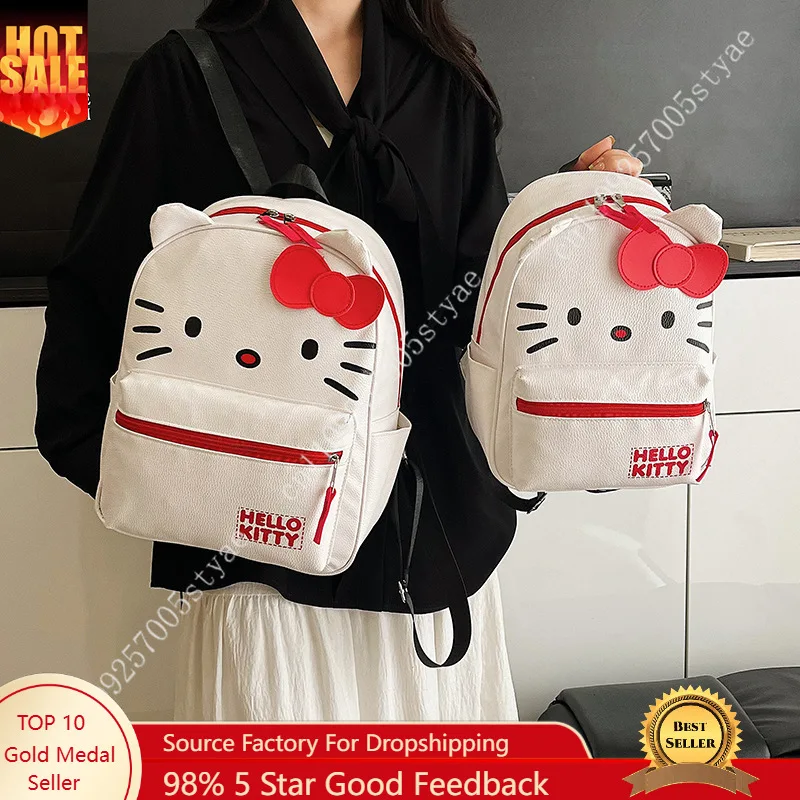 

Рюкзак Hello Kitty в японском стиле, милый, разных размеров, студенческий, из ПУ, универсальный, с мультяшным принтом, сумка через плечо