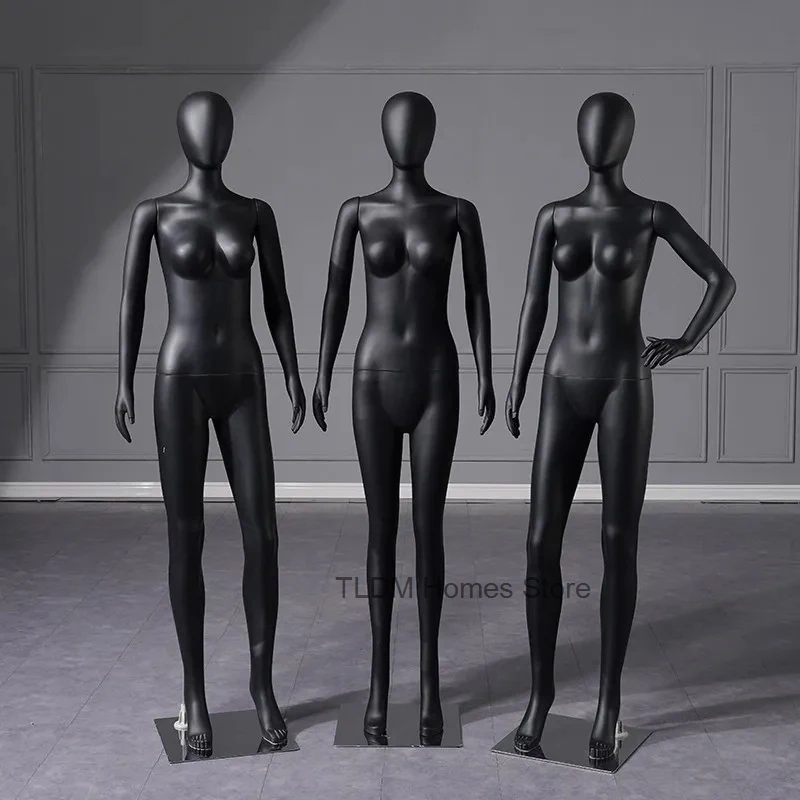 Mannequin Props Female Full Body Human Dummy Black Gold Face Hollow Mannequin Women's Clothing Store Clothes Display Stand