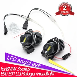 Daytime Light 160W/pair 6000K White Color DRL LED Marker Light Angel Eyes Bulbs for BMW 3 series E90 E91 LCI Halogen 09-11