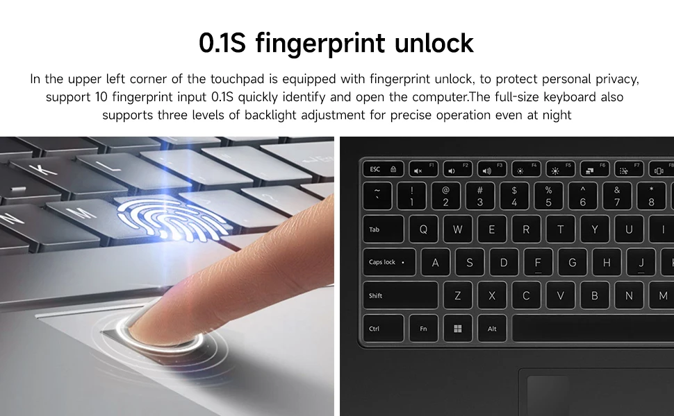 SUXI MantaBook Pro [Отпечаток пальца + Touch] Ультратонкий ноутбук с диагональю 15,6 дюйма |   Четырехъядерный твердотельный накопитель Intel N5095 / 16 ГБ DDR4 / 256 ГБ