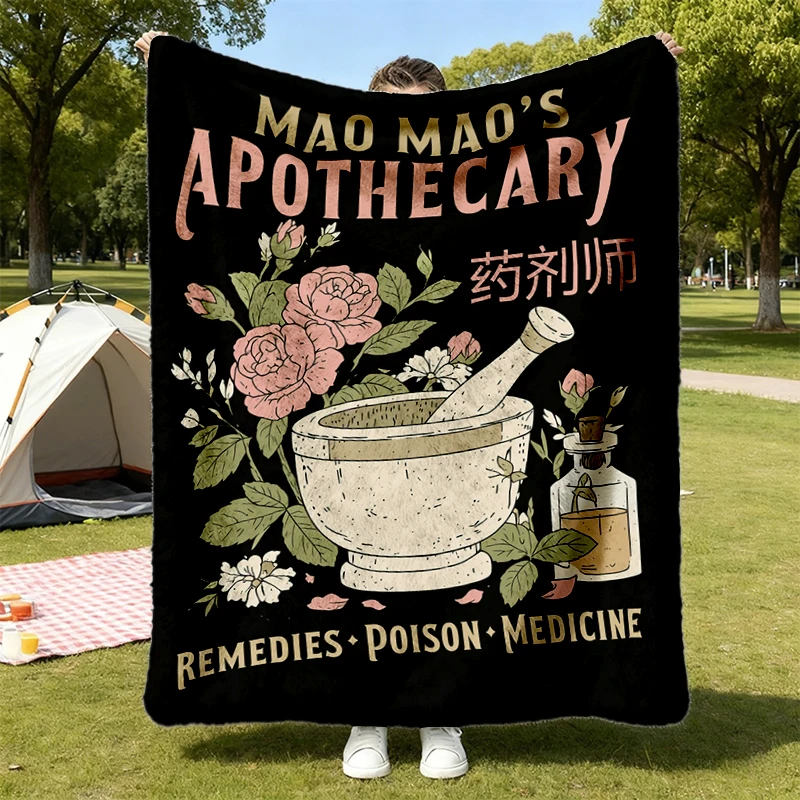Mao Mao’s Apothecary Cozy Blanket Flannel Throw, Retro Flannel Blanket