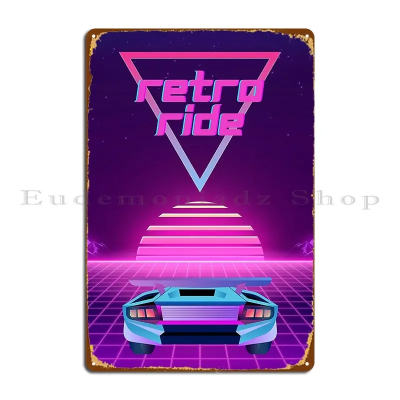 80 S Retro Ride Sunset Metal Sign Pub Retro Garage Iron Kitchen Tin Sign Poster