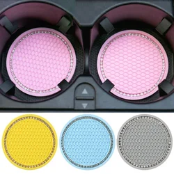 2PCS/Set Creative Grid Honeycomb Car Diamond Cup Mat Multi functional Car Storage Anti Slip Mat Car Good Items