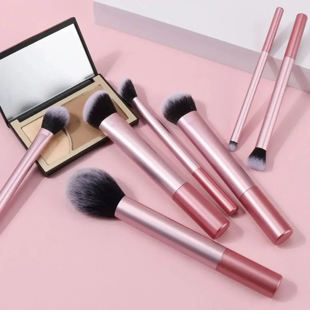 7Pcs Pro Weichen, Flauschigen Make-Up Pinsel Set für Kosmetik Synthetische Haar Foundation Erröten Pulver Blending Make-Up Pinsel Schönheit werkzeuge