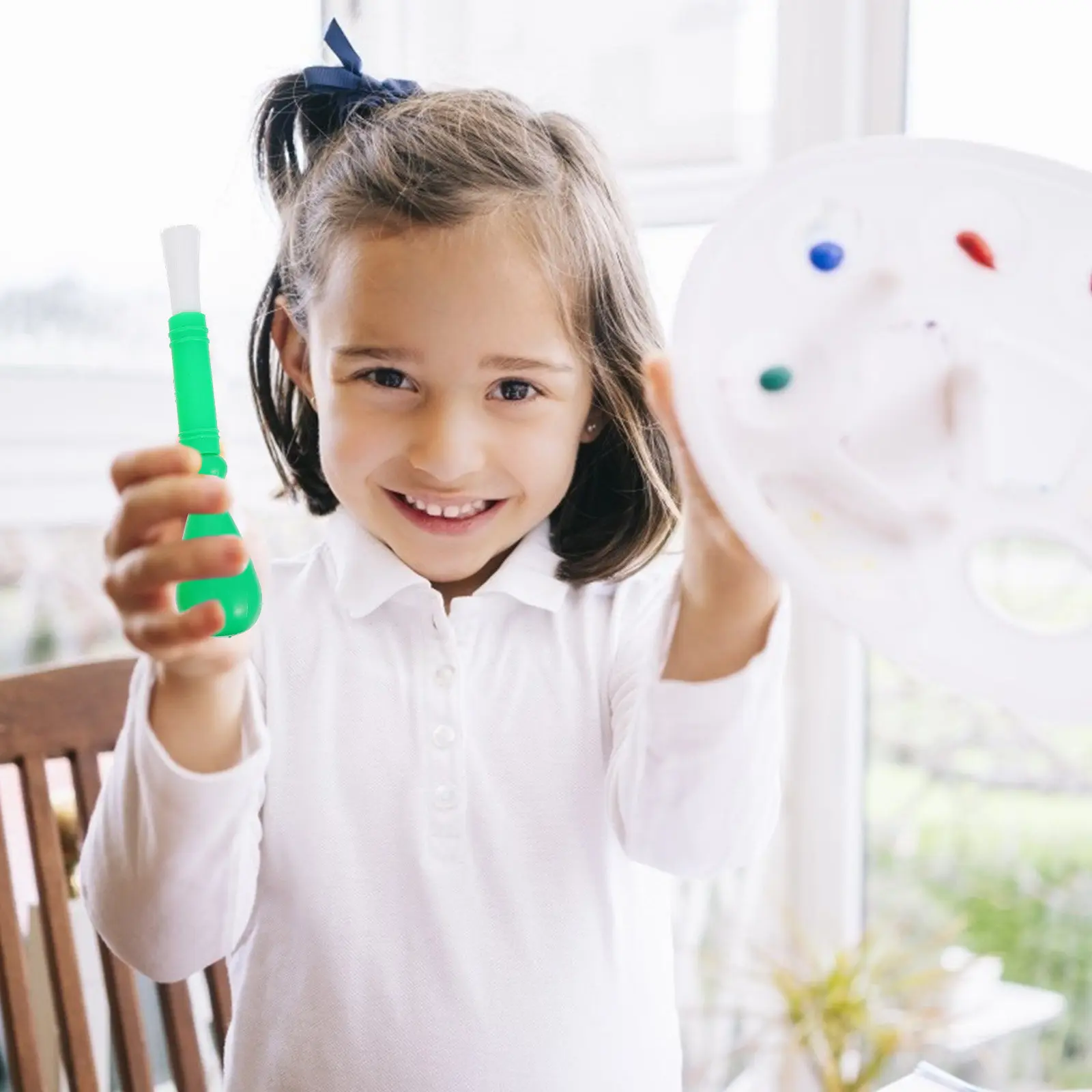 

3Pcs Kids Painting Brushes Set Smooth Handle Washable Art Brushes for Watercolor Gouache Acrylic Craft Projects Drawing