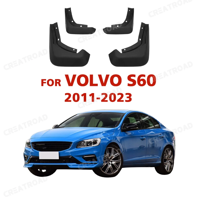 4PCS Car Mud Flaps for Volvo S60 2011-2023 2012 2013 2014 Mudguard Splash Guards Fender Mudflaps Auto Accessories