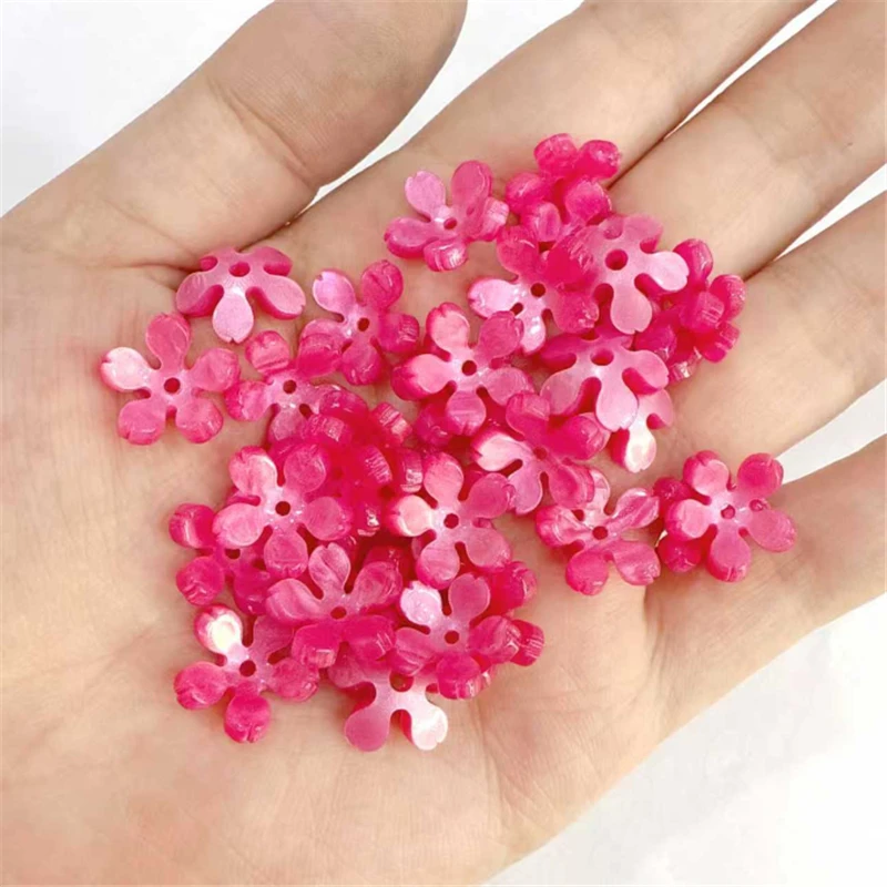 10Pcs/lot New Acetic Acid 14MM Flower Charm Acrylic Beads Cap Connectors Diy Ornament Earrings Hair Jewelry Making Accessories
