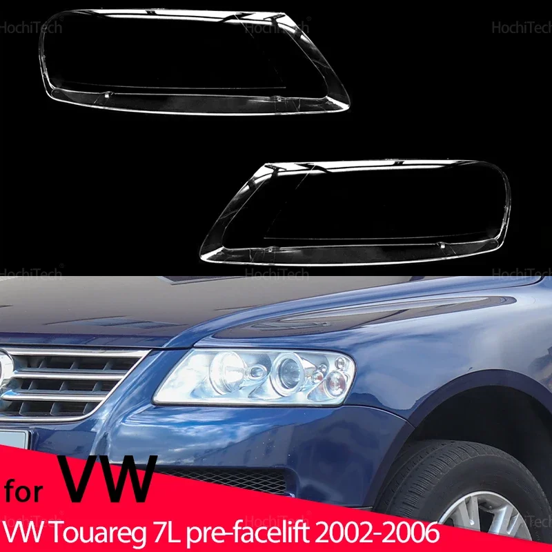 Auto Headlight Cover Transparent Glass Headlamps Lampshade Lamp Shell Masks for Volkswagen VW Touareg 7L pre-facelift 2002-2006