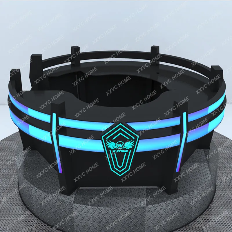 2025 New Model Bar DJ Console Movable Rotating Semi-Circular Style Disco Bar