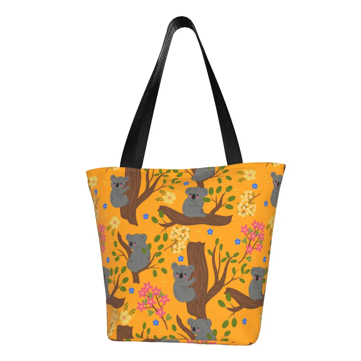

Сумка-шоппер из холщовой ткани с милыми коалами на ветках, Австралия, для покупок и продуктов, на плечо