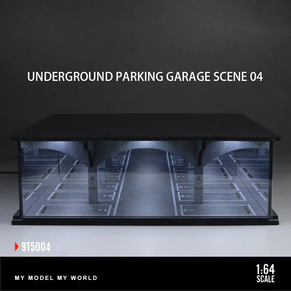 

Модель гаража автомобиля Светящийся подземный гараж 1:64! Светящаяся сборка, имитация сцены, украшение для автомобиля, парковка, миниатюрная модель