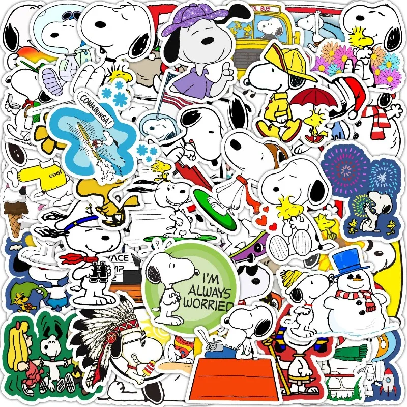 New Snoopy animation peripheral cartoon handbag suitcase decoration diy stickers high-looking waterproof self-adhesive stickers