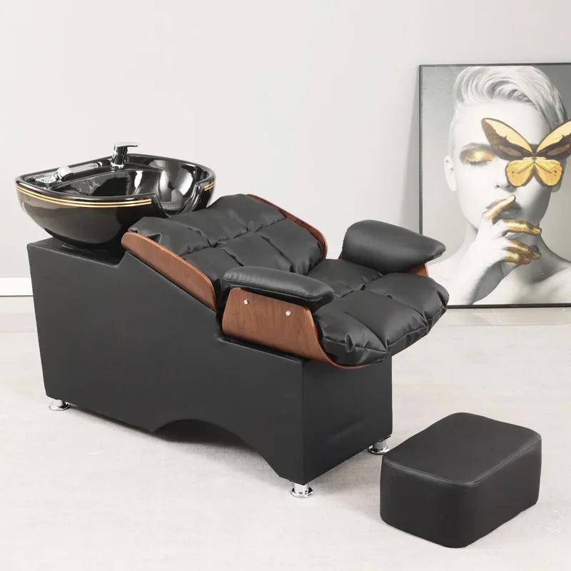 

Chair Hairstyle Salon Styling Chairs Leather Nail Spa Nursing Shampoo Bed Reclining Hair Basin Mobile Makeup Professional Shower