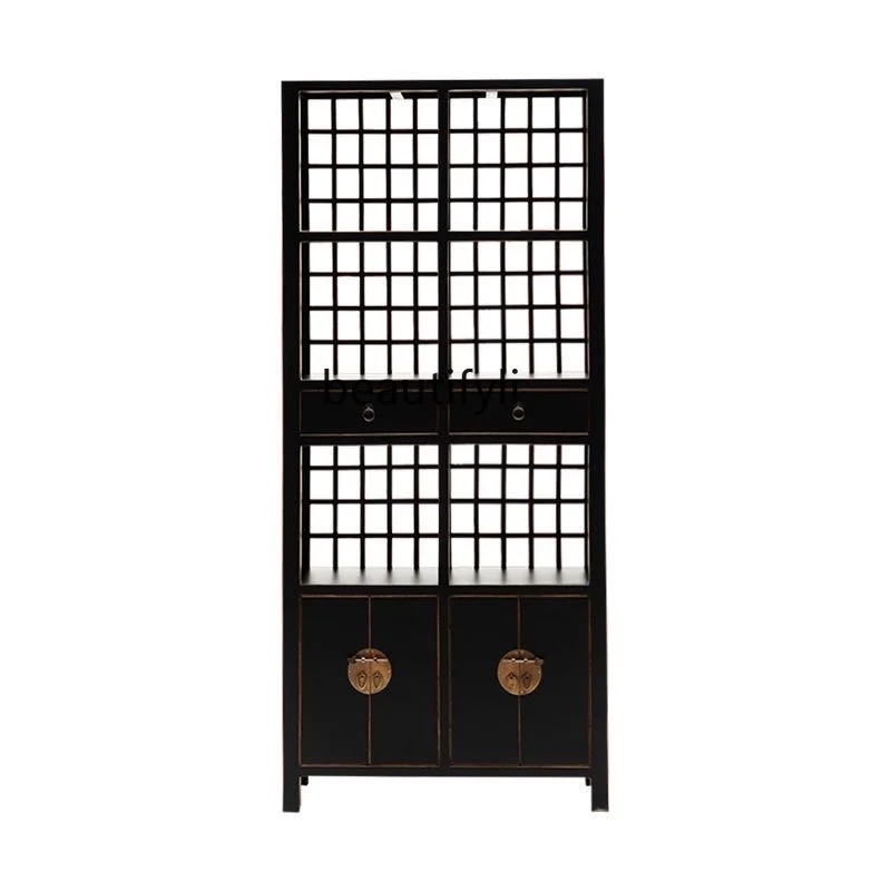 

Solid wood new Chinese antique bookshelf cabinet, old desk furniture, homestay decoration rack