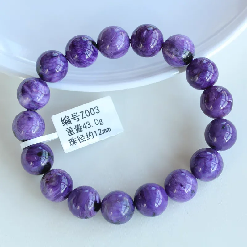 الطبيعية الأرجواني الشارويت الخرز روسيا الخرز سوار مجوهرات النساء الرجال من حجر الشارويت 8mm 9 مللي متر 10 مللي متر 11 مللي متر 12 مللي متر AAAAA