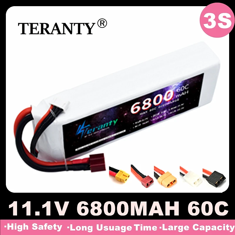 

TERANTY 6800 MAH 3S batterie Lipo 60C11.1V batterie pour RC voiture bateau hélicoptère avec connecteur T XT60 XT90 ECS
