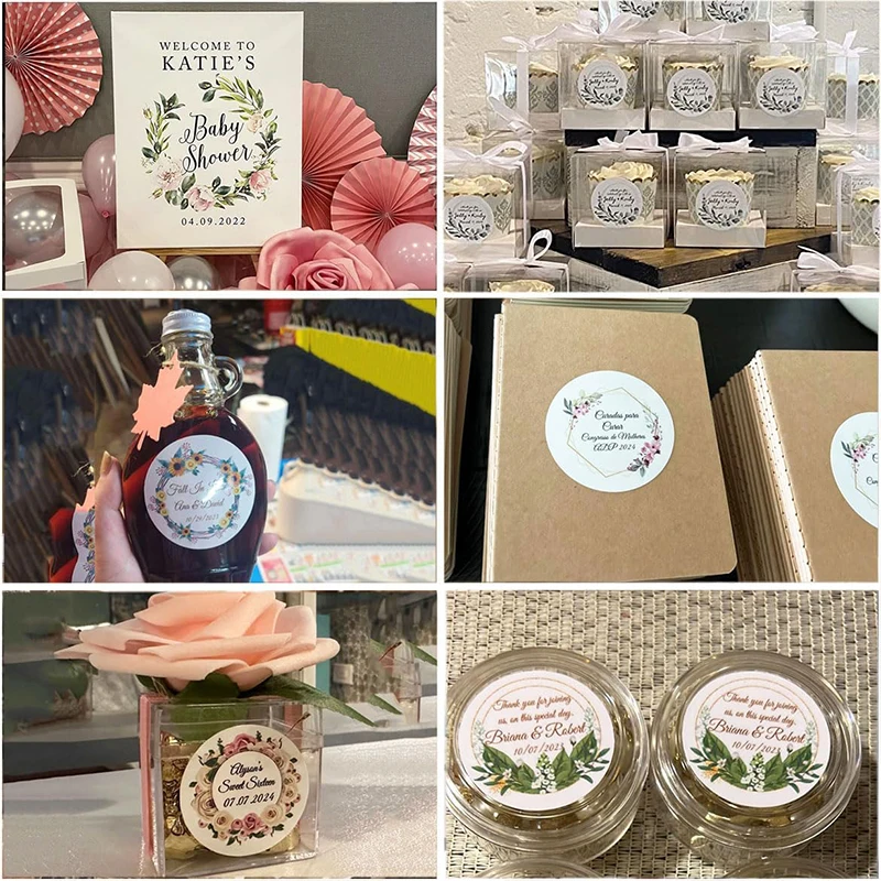 1000pcs-500pcs 사용자 정의 스티커 로고 레이블을 사용자 정의 회사 로고 결혼 ... - 5