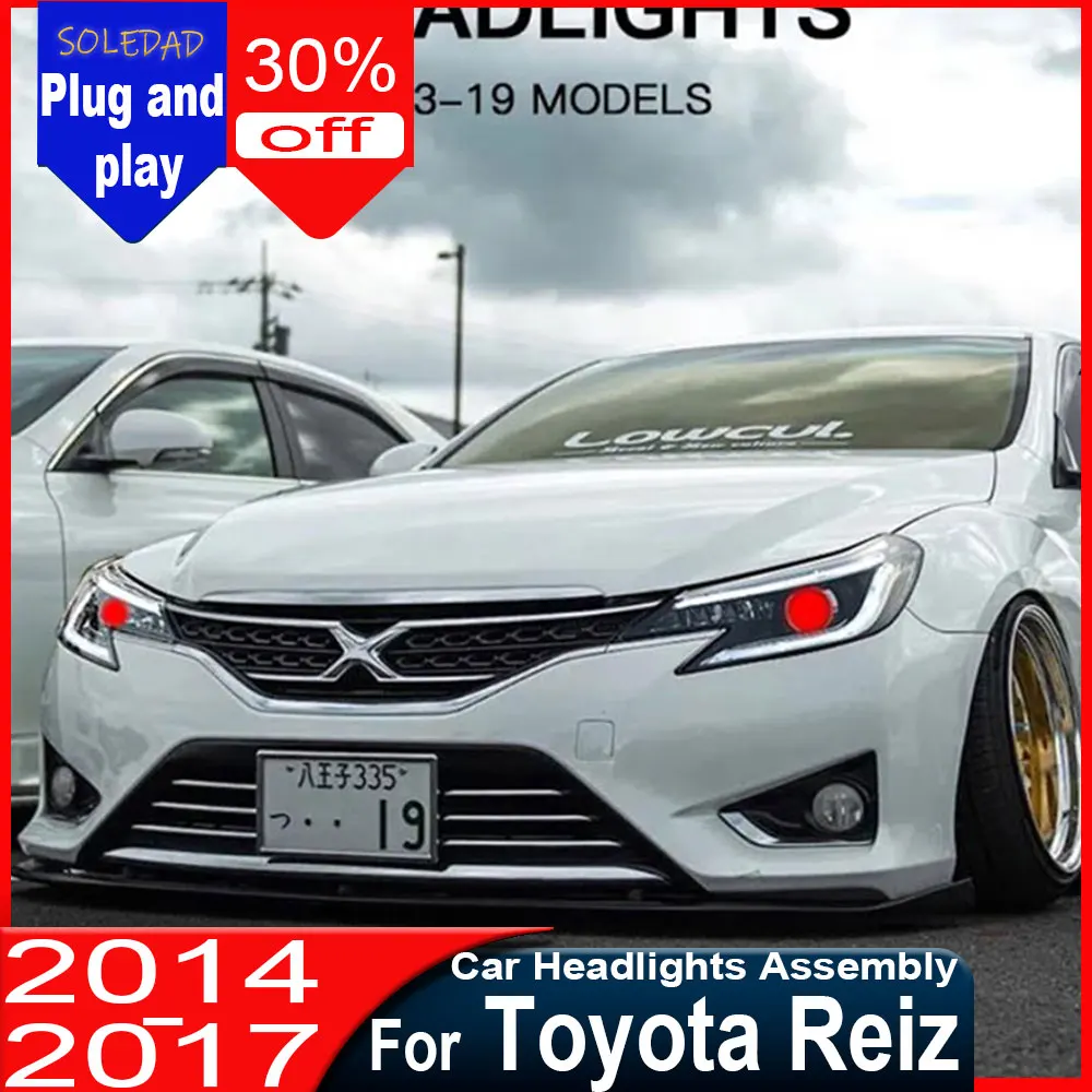 

Фары для Toyota Mark X Reiz 2013-2019: Обновленные передние фары с ДХО и эффектом «Дьявольские глазки»
