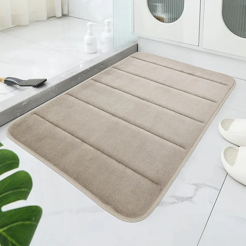 Bathroom Coral Velvet Anti-skid Mat,Quick Water Absorption,Dry Machine Washing,Toilet Mat,SoftComfortable, Easy Mat Bathroom Use