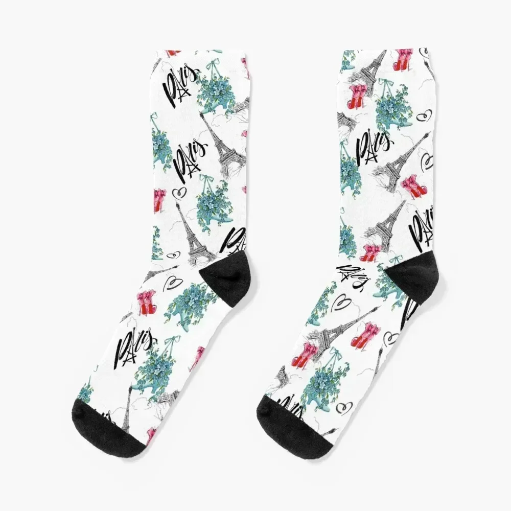 all-over Eiffel Tower print Socks funny gifts new in's floral Woman Socks Men's