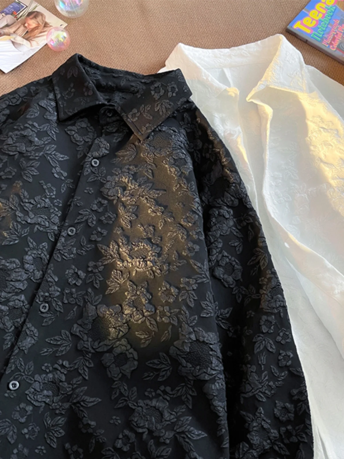 

Ele Casual Long Sve irt Sle Emed Джанет с цветочным принтом Весна Лето Модный молодежный свободный крой на пуговицах для пар irt