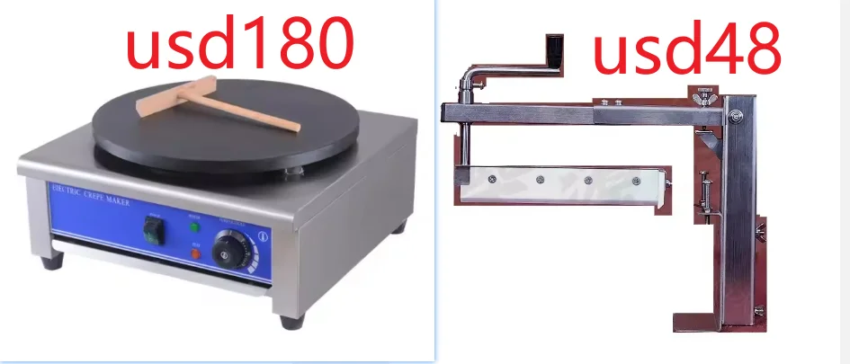 All-In-One Semi-Automatic Pancake Stall Novice-Friendly Crepe Maker Snack Hand-Cranked Grill for Fruit Pancake Machine