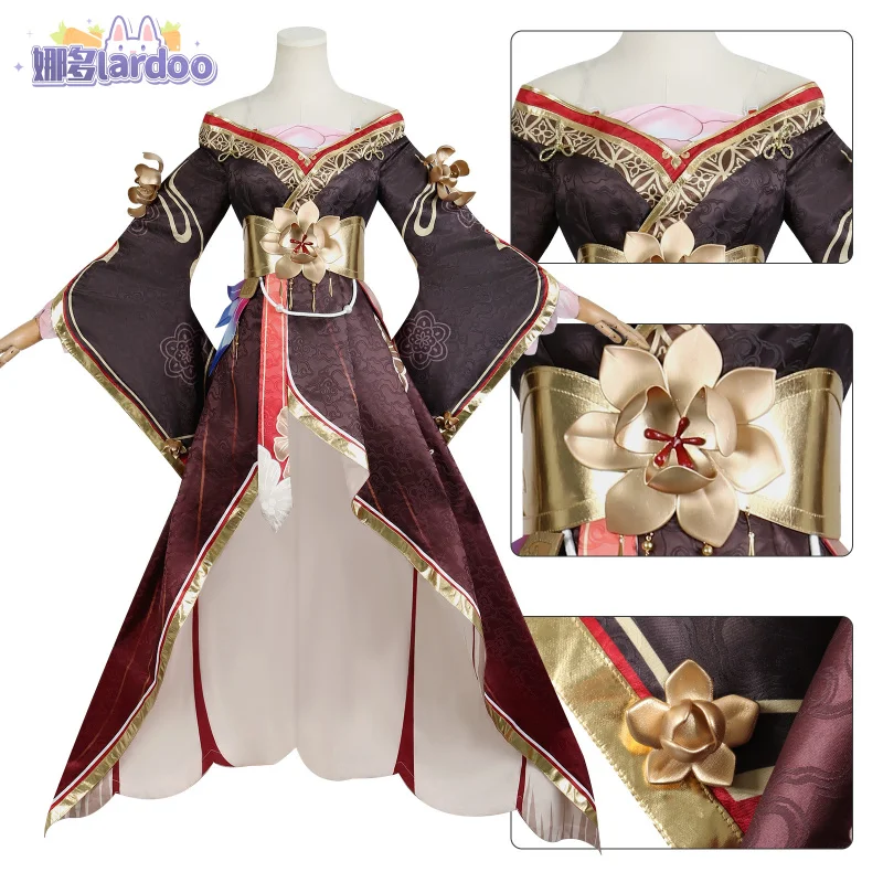 Hookai star rail fugue cosplay dress ingyun pajamas tail hairpins Xianzhou Luofu Halloween party prop lardoo