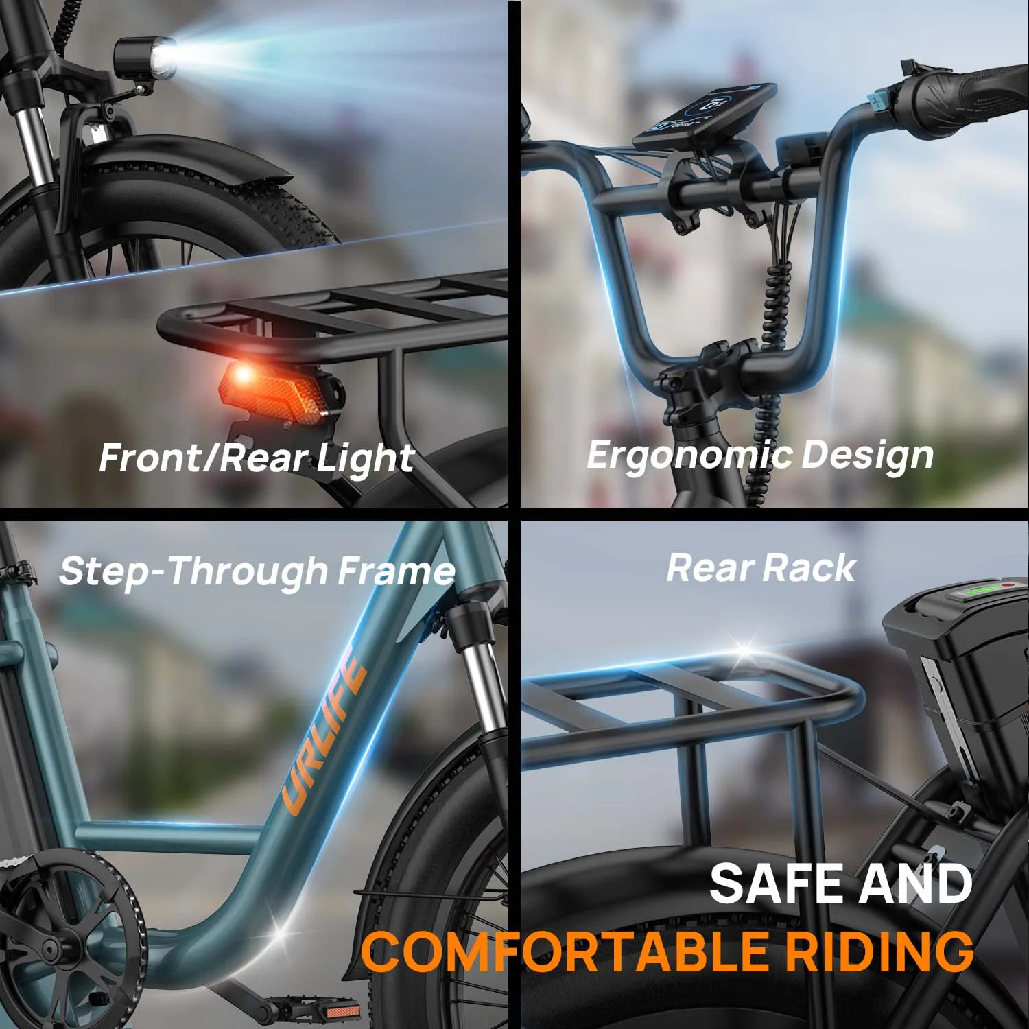 URLIFE E20 Elektrofahrrad für Erwachsene, 250 W Motor, Elektrofahrrad, 48 V, 13 Ah, 20 Zoll Reifen, City Commuter Elektrofahrrad – Detail 10