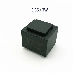 EI35 3W 3VA AC 220V To AC 6V 9V 12V Small Mini Sealed Plug In PCB Board 4P 2+2 Pin 12/21mm Pitch Power Encapsulated Transformer