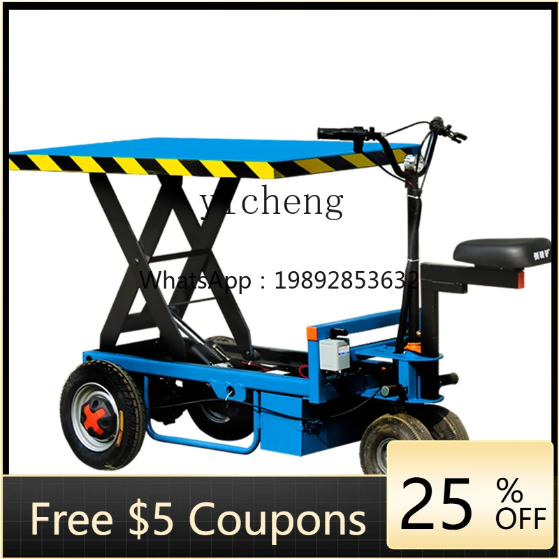 

electric flatbed truck hydraulic lifting platform lift greenhouse market truck pulling goods farm trolley