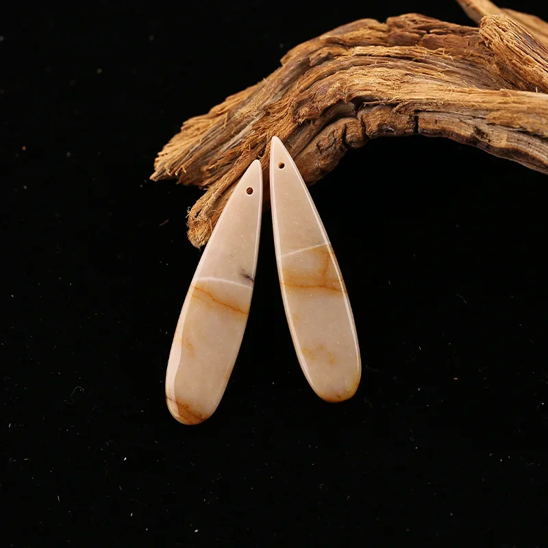 B&F Mookite Jasper  Earring Beads for Jewelry Making, Handmade Natural stones beads, Stones for jewelry Making Supplies