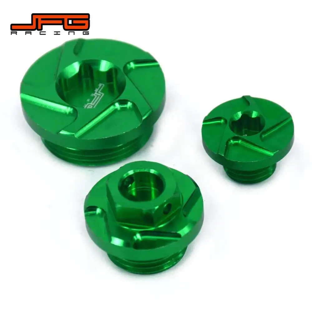 Motorcycle CNC Engine Timing Cover Oil Plug Set For KAWASAKI KX250F KXF250 KX 250F 2004 2005 2006 2007 2008 2009 2010 Dirt Bike