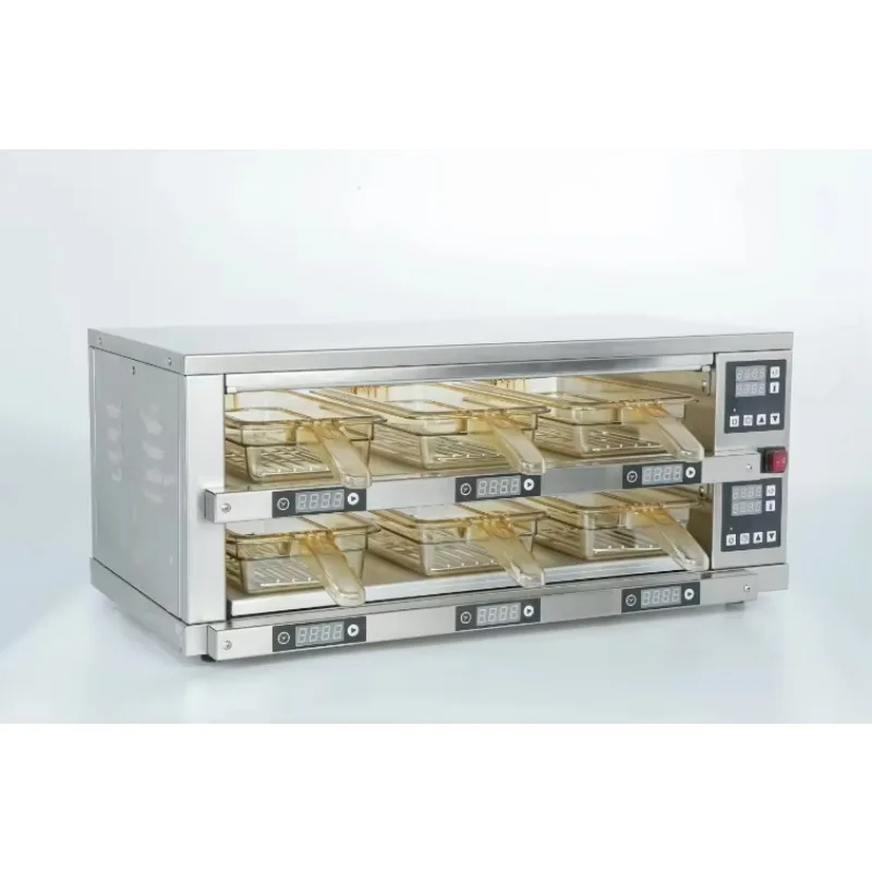 Commercial 110V hamburger meat insulated cabinet with two layers and four independent thick stainless steel plates