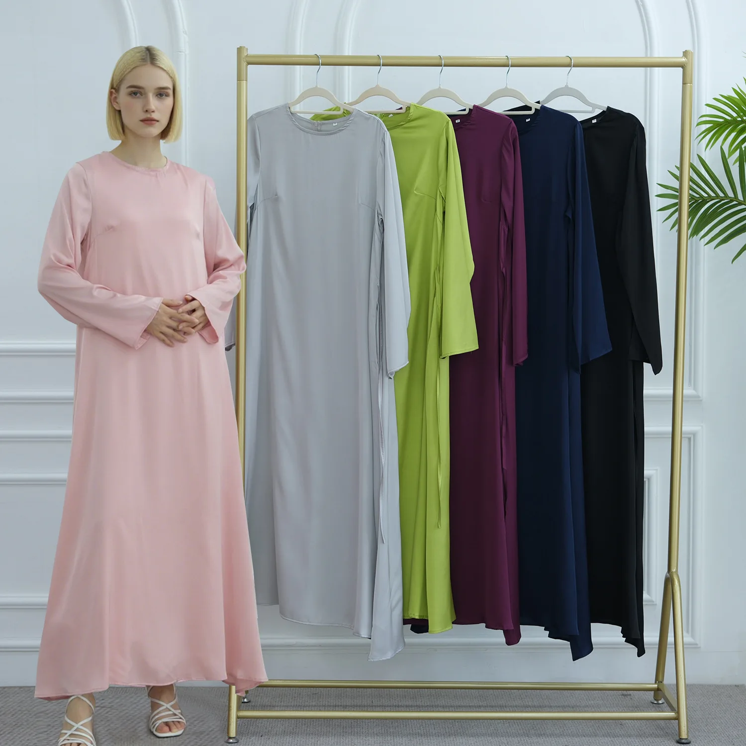 

Женское платье для Ид, мусульманская абайя, кафтан, праздничные платья, с кружевной отделкой, в марокканском стиле, дубайские абайи, исламские платья, длинное платье для Рамадана, джалабия 2026