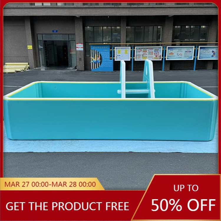 OEM Custom 6m Rectangular Drop Stitch Inflatable Swimming Pool with Integrated Safety Stairs for Adults Outdoor Use