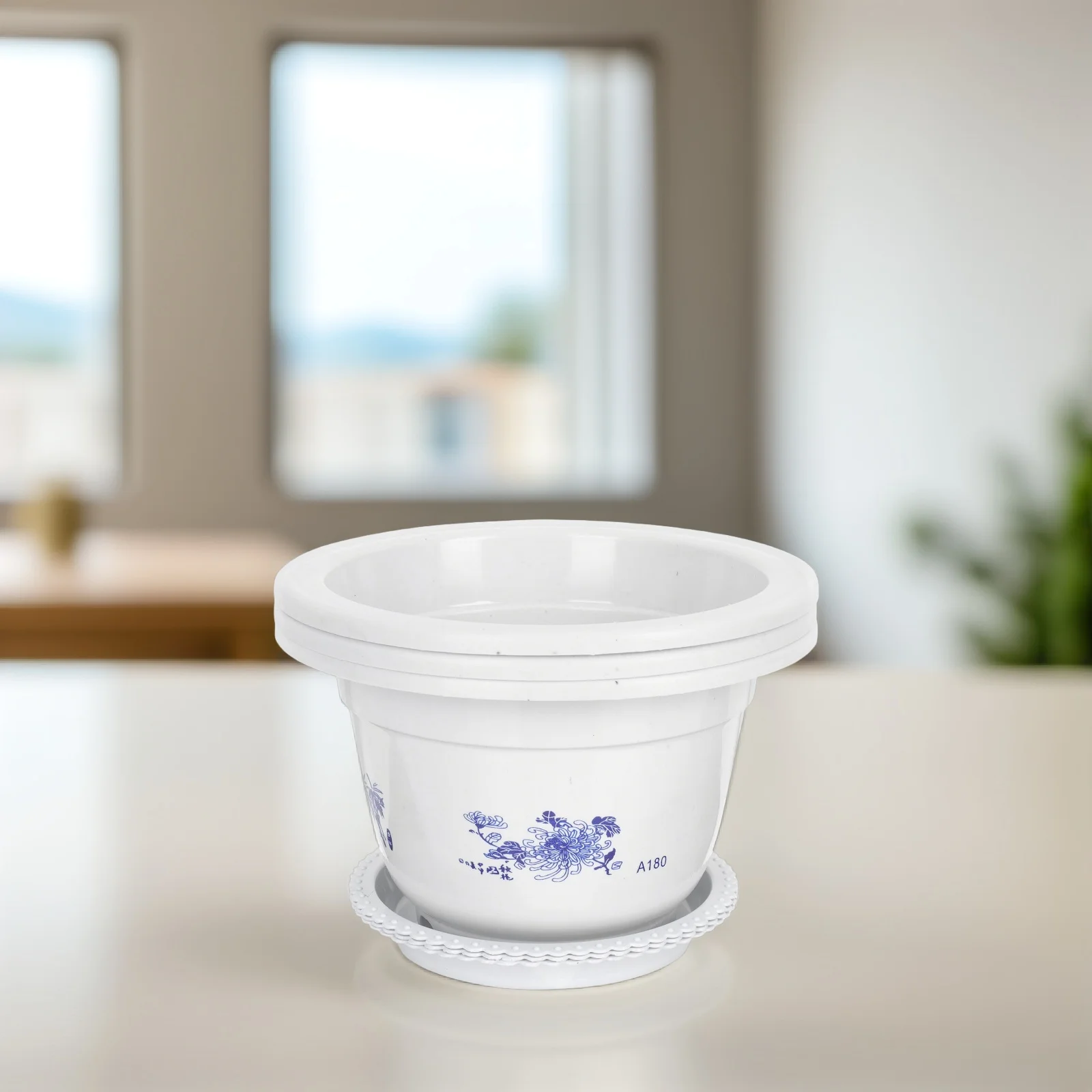 

3Pcs Round Green Plants Pot Plastic Flower Pots with Drainage Hole for Indoor Outdoor Home Garden Decor Balcony Planter