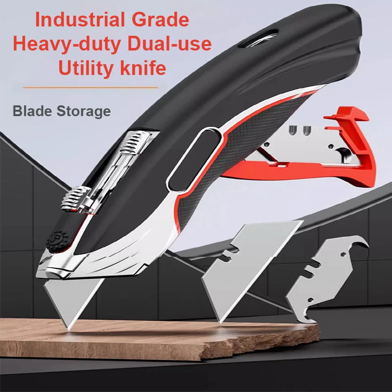 Складной нож промышленного класса, алюминиевая прорезиненная ручка, трудосберегающий резак, наконечники, универсальное качество, практичные инструменты для электриков