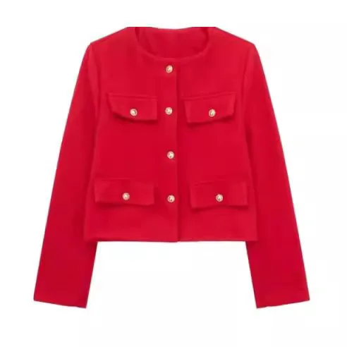 Immagine 7: Top premaman Nuovo autunno e inverno Girocollo di fascia alta Piccolo cappotto corto profumato Stile francese da donna