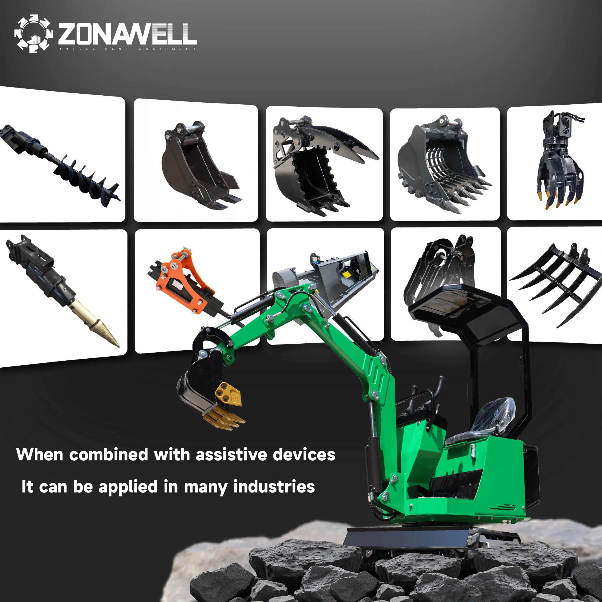 รถขุดขนาดเล็กสำหรับใช้ในครัวเรือน 1 ตัน พร้อมเครื่องยนต์ KOOP/Briggs Stratton แรงดันการทำงาน 19 กิโลปาสคาล