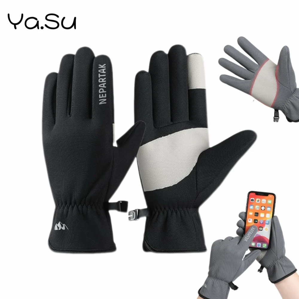 

Winter Cycling Gloves Zipper Windproof Warm Waterproof Touch Screen Outdoor Sports Plus Velvet Ski Gloves