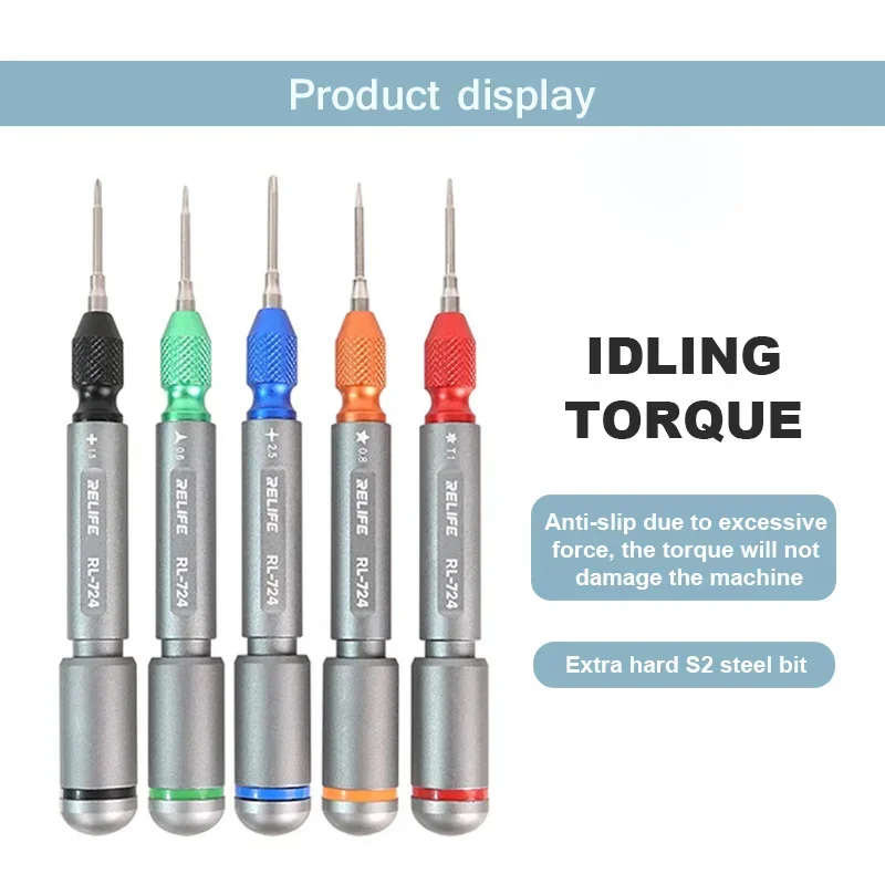 RELIFE RL-724 High Precision Torque Screwdriver Set Anti-Slip Strong Magnetic Adsorption Mini Screwdrivers Disassembly Tool