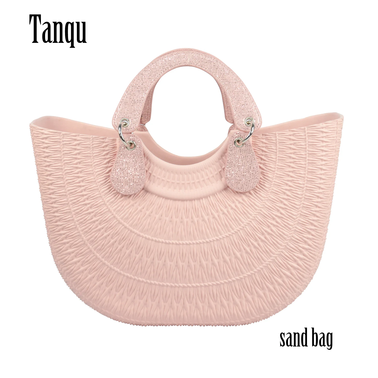 

Tanqu Obag Sand Bag Style With Concise Curved Belt Handles Soft Waterproof bag Rubber Silicon O Sand O Bag Women Handbag